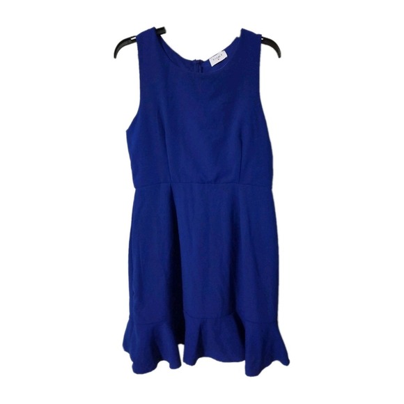 Anthropologie Everly Blue Sleeveless Flutter Mini Dress Size L - Picture 1 of 4